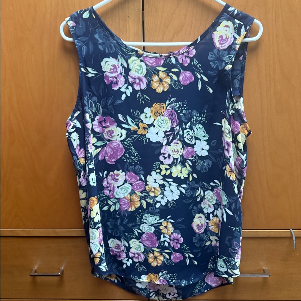 Maurices Navy Floral Tank Top
